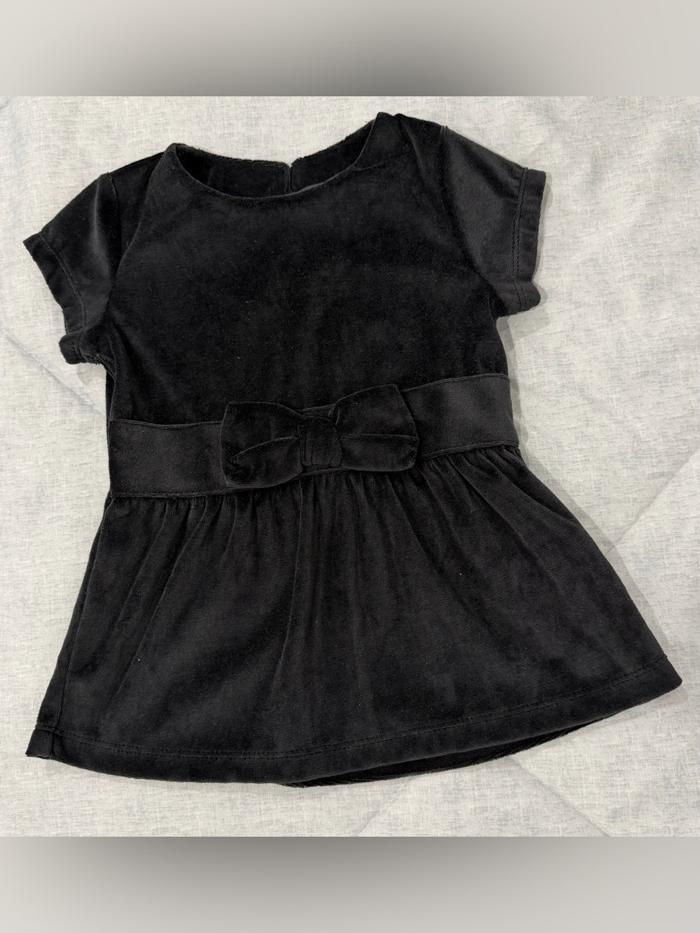 Carter’s Girls' Black Velvet Bow-Front Dress